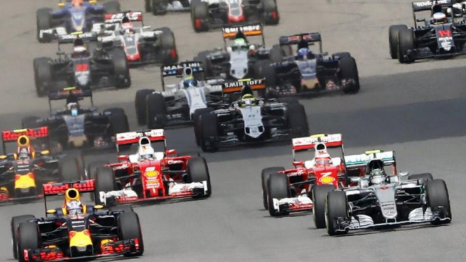 Ilustrasi balap Formula 1 (F1).