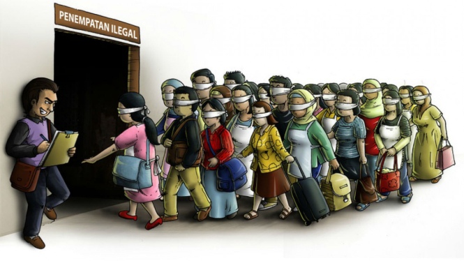 Ilustrasi perdagangan manusia