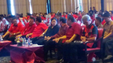 Puan Maharani saat membuka Rakornas PDIP.
