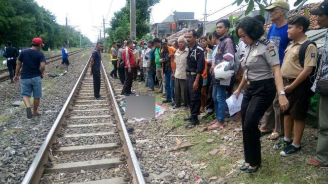 Ilustrasi lokasi warga tertabrak kereta.