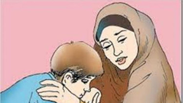 Ilustrasi ibu dan anak.