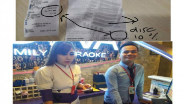 Karyawan di DIVA Karaoke dan bukti bill.