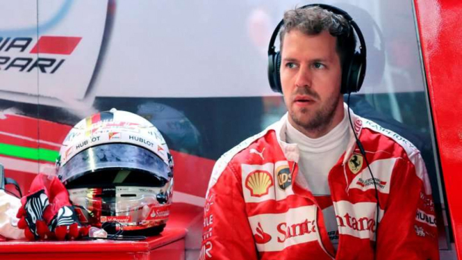 Pembalap Ferrari, Sebastian Vettel.