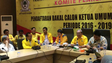 Priyo Budi Santoso saat datang ke DPP Partai Golkar.