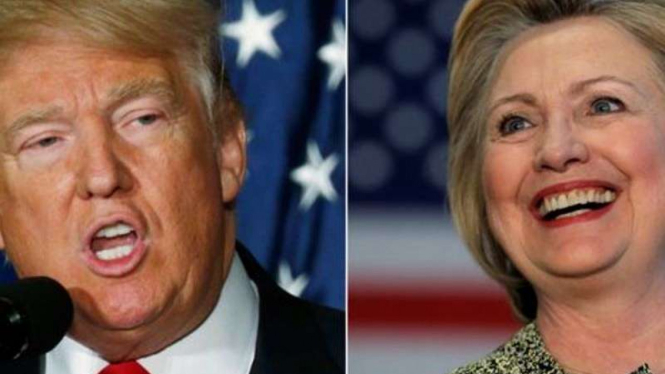 Capres AS, Donald Trump dan Hillary Clinton.