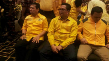 Calon ketua umum Golkar saat kampanye di Medan