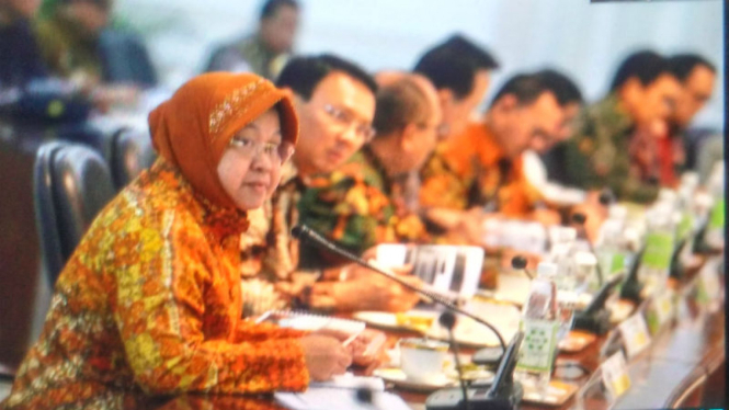 Risma dan Ahok di Istana Presiden