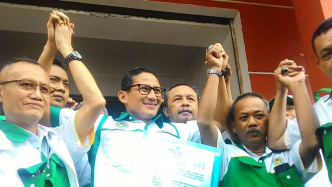 Sandiaga Uno menerima dukungan dari Asosiasi Pedagang Pasar Seluruh Indonesia.