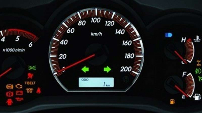 Panel indikator pada mobil.