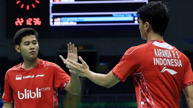 Pasangan ganda putra Indonesia, Angga Pratama/Ricky Karanda Suwardi.