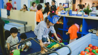 Anak-anak beraktivitas di My Gym Children’s Fitness Center.