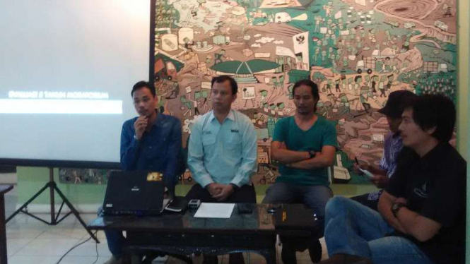 Konferensi pers Walhi soal moratorium hutan.