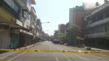 Pasar Besar di Kota Malang, Jawa Timur, kebakaran pada Kamis pagi 26 Mei 2016.