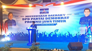 Soekarwo terpilih secara aklamasi sebagai Ketua DPD Partai Demokrat Jawa Timur.