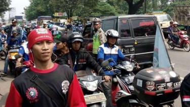 Unjuk rasa buruh menolak PHK. (Foto ilustrasi).