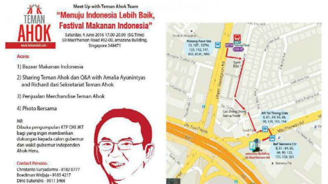 Undangan Teman Ahok di Singapura.