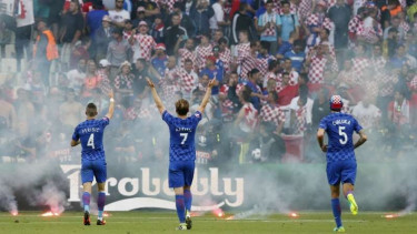 Timnas Kroasia saat mengadapi Republik Ceko.
