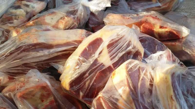 Ilustrasi daging sapi impor .