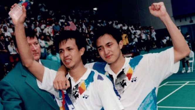 Ganda putra Indonesia, Rexy Mainaky/Ricky Soebagja pada Olimpiade Atlanta 1996