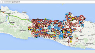 Aplikasi Mampirjateng.com untuk memantau lokasi rawan kecelakaan lalu lintas dan rawan bencana alam yang diluncurkan Polda Jateng pada Kamis, 30 Juni 2016.