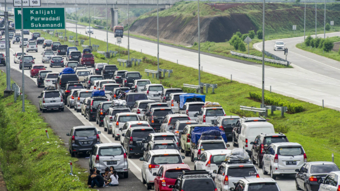 Ilustrasi macet mudik.
