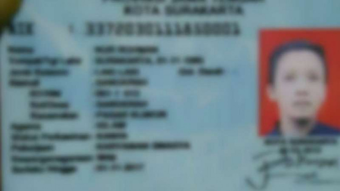 KTP diduga pelaku bom bunuh diri Polresta Surakarta.