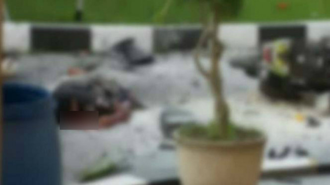 Kondisi pelaku bom bunuh diri di Mapolresta Surakarta.