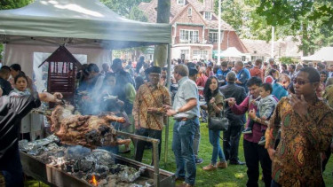 Suasana Lebaran di KBRI Den Haag, Belanda.
