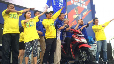 Suasana peluncuran Mio z Merah Zuper di Pekan Raya Jakarta 2016