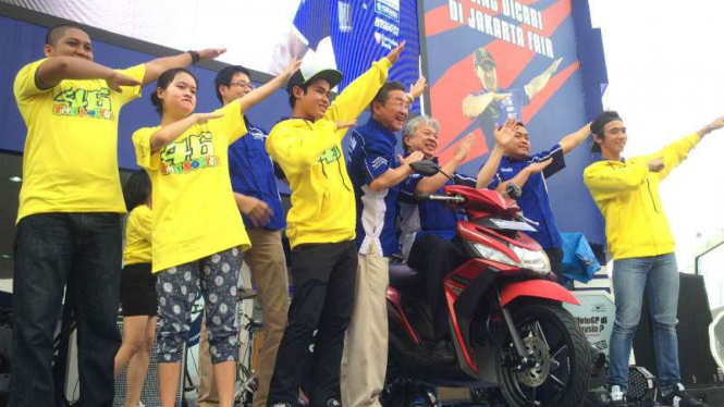 Suasana peluncuran Mio z Merah Zuper di Pekan Raya Jakarta 2016