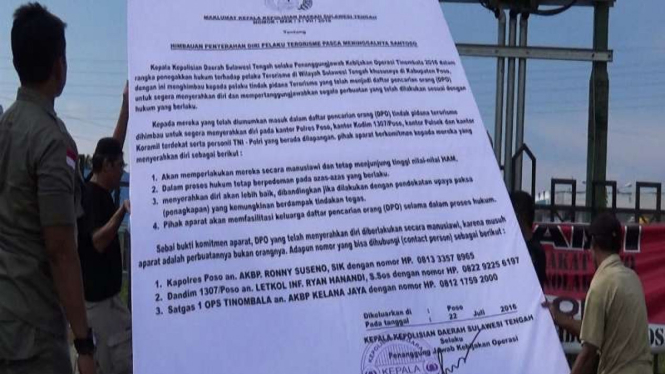 Himbauan DPO teroris Poso menyerahkan diri