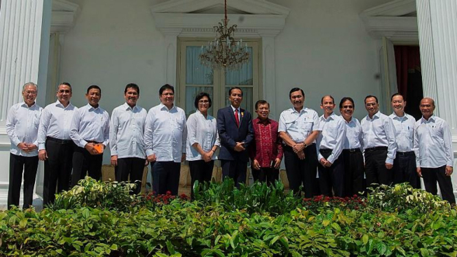 Para menteri hasil reshuffle kabinet jilid dua pada 2016 lalu.