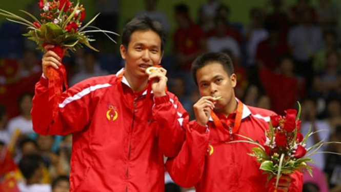 Markis Kido/Hendra Setiawan merebut medali emas Olimpiade Beijing 2008
