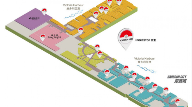 Peta Harbour City Pokestop 