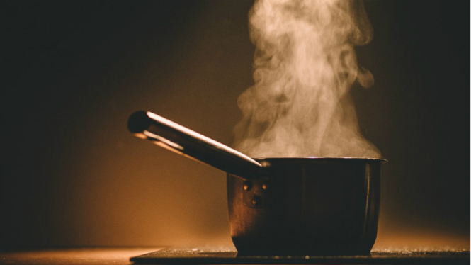 Ilustrasi memasak dengan gas