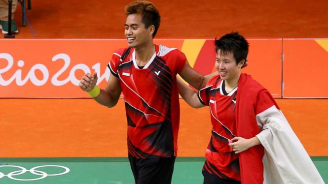 Tontowi Ahmad dan Liliyana Natsir di olimpiade Rio, Brasil.