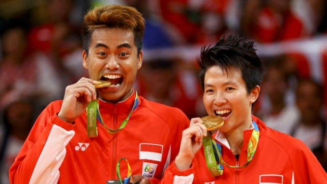Pasangan ganda campuran Indonesia, Tontowi Ahmad/Liliyana Natsir.