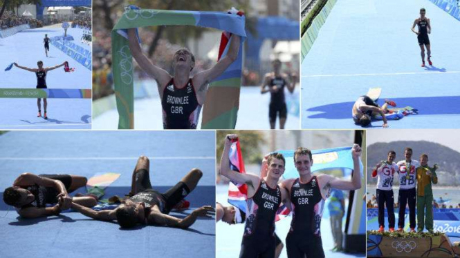 Momen kemenangan dan mengharukan kakak beradik Brownlee di Olimpiade 2016