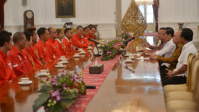 Jokowi terima atlet peraih medali Olimpiade Rio 2016.