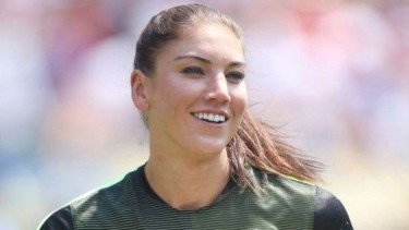 Hope Solo, kiper timnas wanita Amerika Serikat.