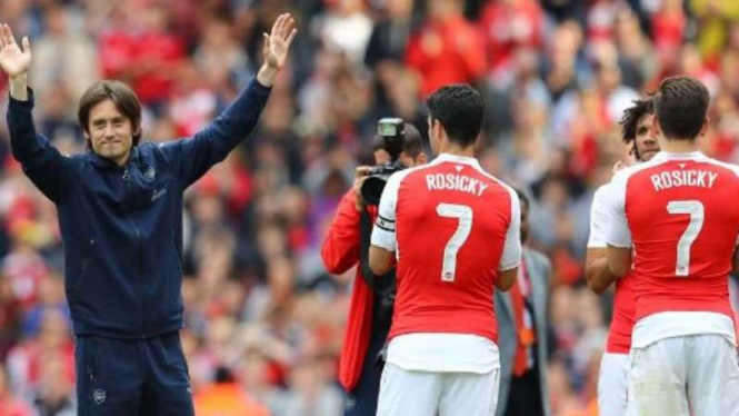 Tomas Rosicky, saat acara perpisahan dengan Arsenal