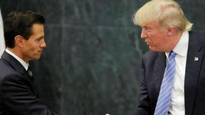 Presiden Meksiko, Enrique Pena Nieto, dan Presiden AS, Donald Trump.