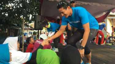 Bakal calon gubernur DKI Sandiaga Uno di Warakas, Jakarta Utara, Minggu, 4 September 2016.