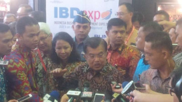 Wakil Presiden Jusuf Kalla dalam acara IBDexpo di JCC, Jakarta