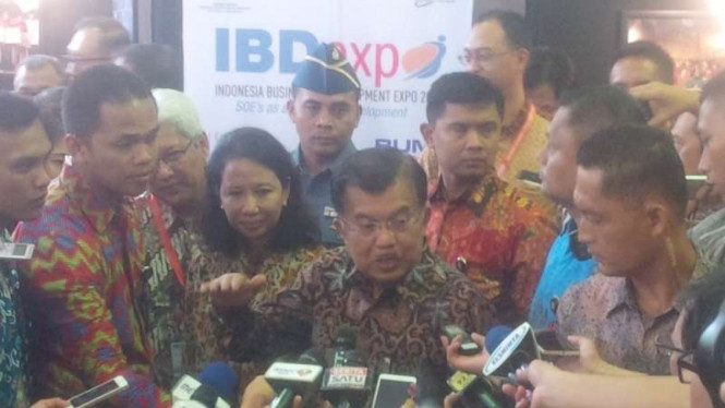 Wakil Presiden Jusuf Kalla dalam acara IBDexpo di JCC, Jakarta