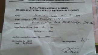 Ada Bukti Tanda Terima Sapi Pemda DKI di Masjid Luar Batang
