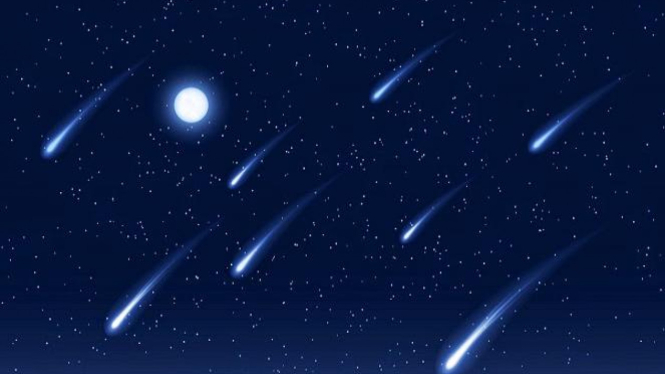 Ilustrasi hujan meteor.