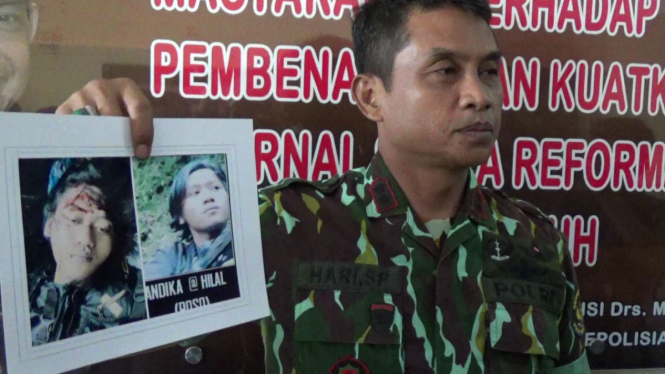 Almarhum Andika, anak buah Santoso yang ditemukan tewas di aliran sungai, Rabu (14/9/2016)