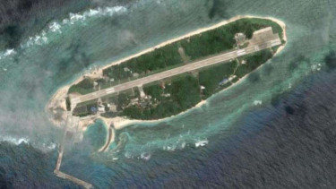 Pangkalan Militer Taiwan di Itu Aba, yang terpampang di Google Earth.