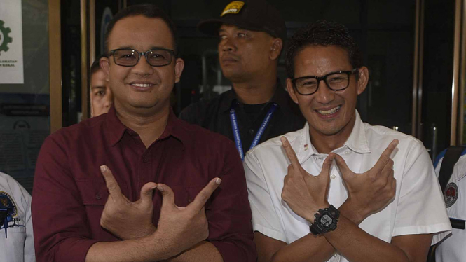 Salah satu pasangan Cagub dan Cawagub DKI Jakarta, Anies Baswedan dan Sandiaga Uno.